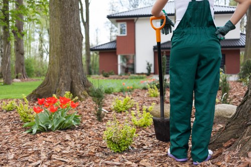 Volunteers and charity partners collecting reusable garden materials